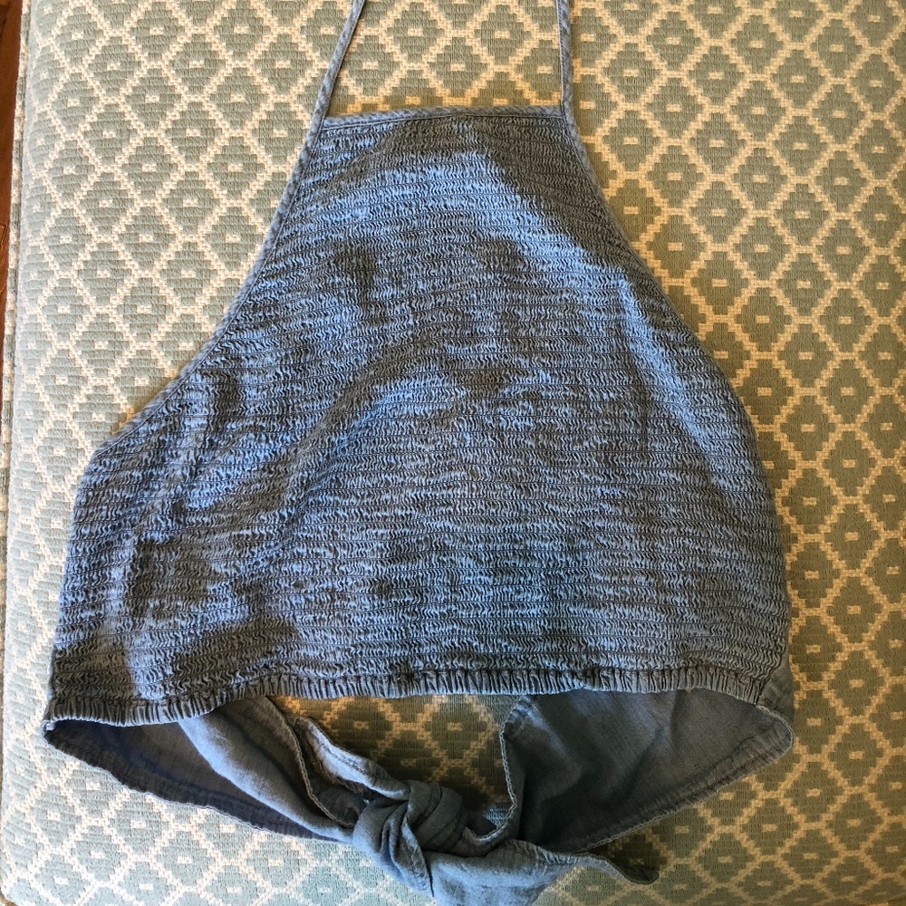 Blue Halter Back